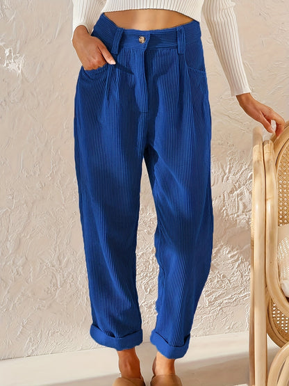 Relaxed High Waist Casual Trousers for Women