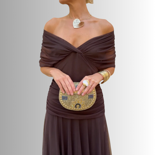 Elegant Off-Shoulder Chiffon Evening Maxi Dress for Women