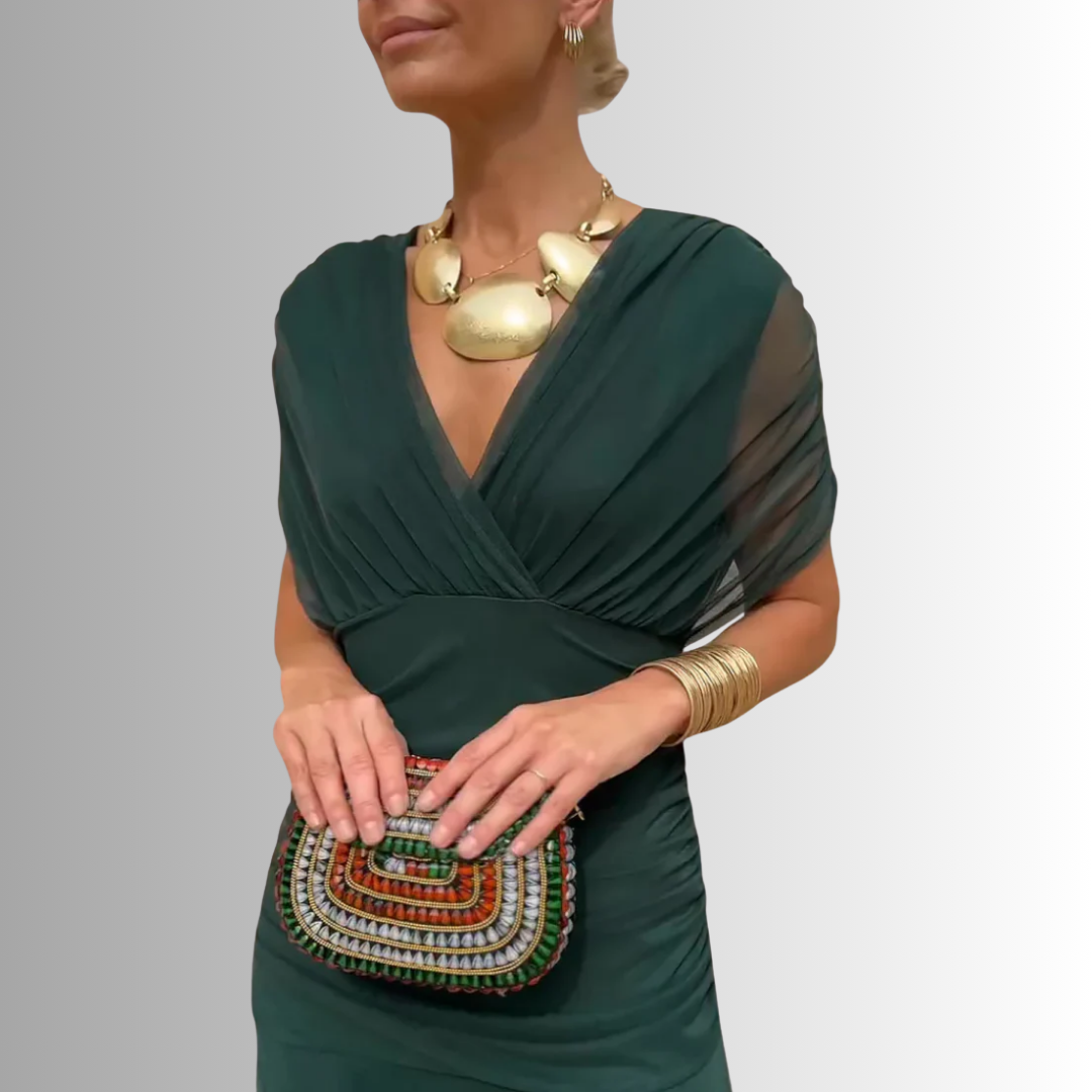 Elegant Off-Shoulder Chiffon Evening Maxi Dress for Women