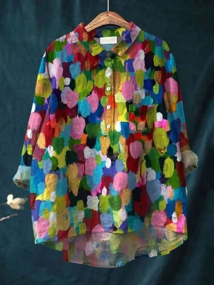 Casual Floral Long Sleeve Blouse Women