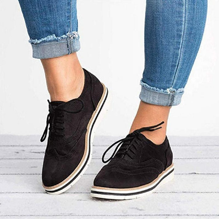 Women’s Lace-Up Oxford Sneakers with Brogue Detailing