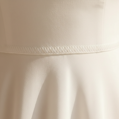 White Square Neck Sleeveless A-Line Midi Dress for Women
