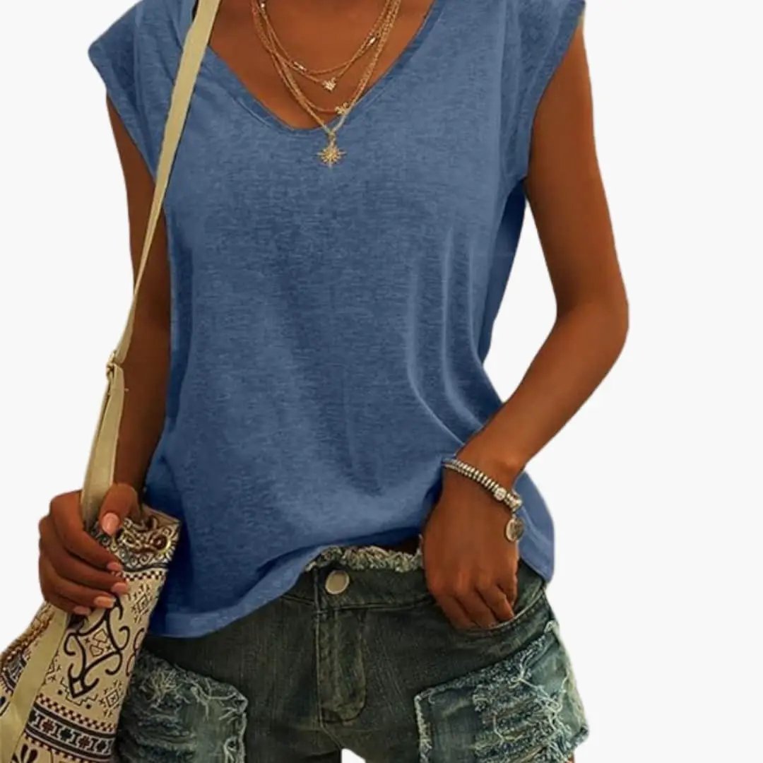 Relaxed Everyday V Neck Sleeveless Top for Women