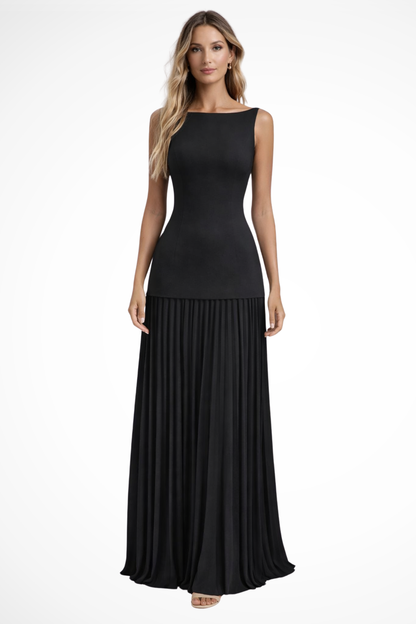 Elegant Pleated Women Maxi Dress