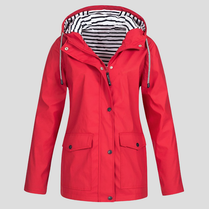 Women’s Hooded Waterproof Jacket with Front Pockets