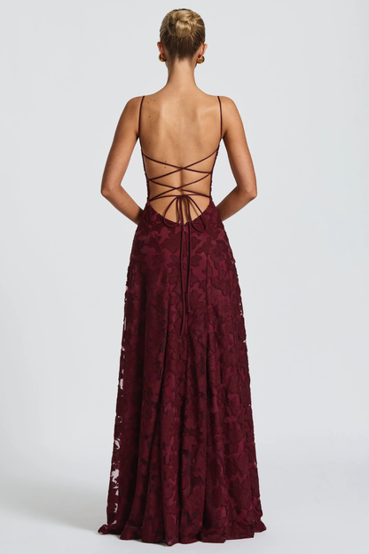 Women’s Floral Lace Mermaid Maxi Dress for Formal Occasions