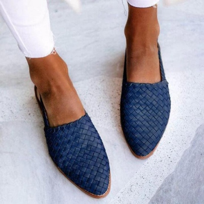 Woven Slip-On Flat Mules for Women