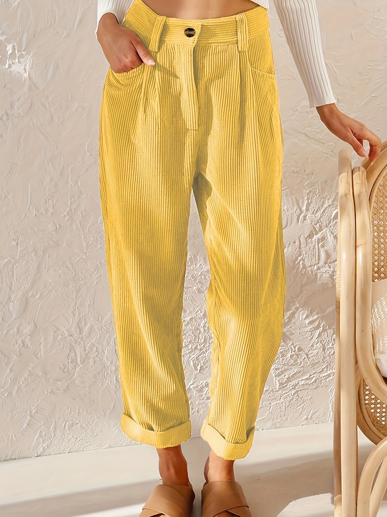 Relaxed High Waist Casual Trousers for Women