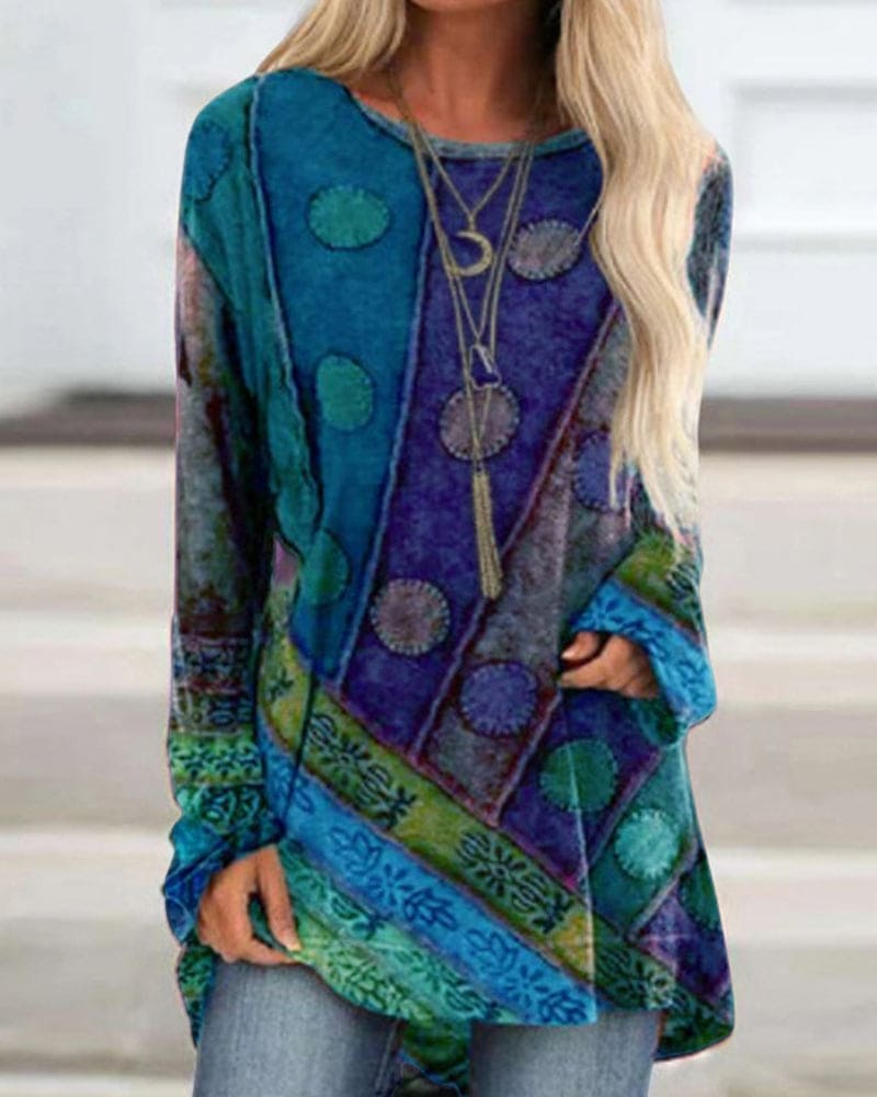 Amelie Retro Ethnic Off-Shoulder Top Women