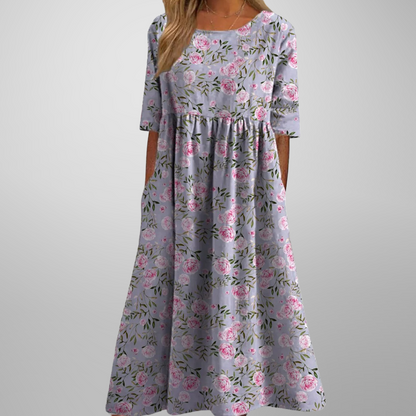 Soft Flowing Floral Midi Dress