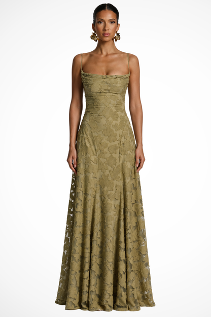 Women’s Floral Lace Mermaid Maxi Dress for Formal Occasions