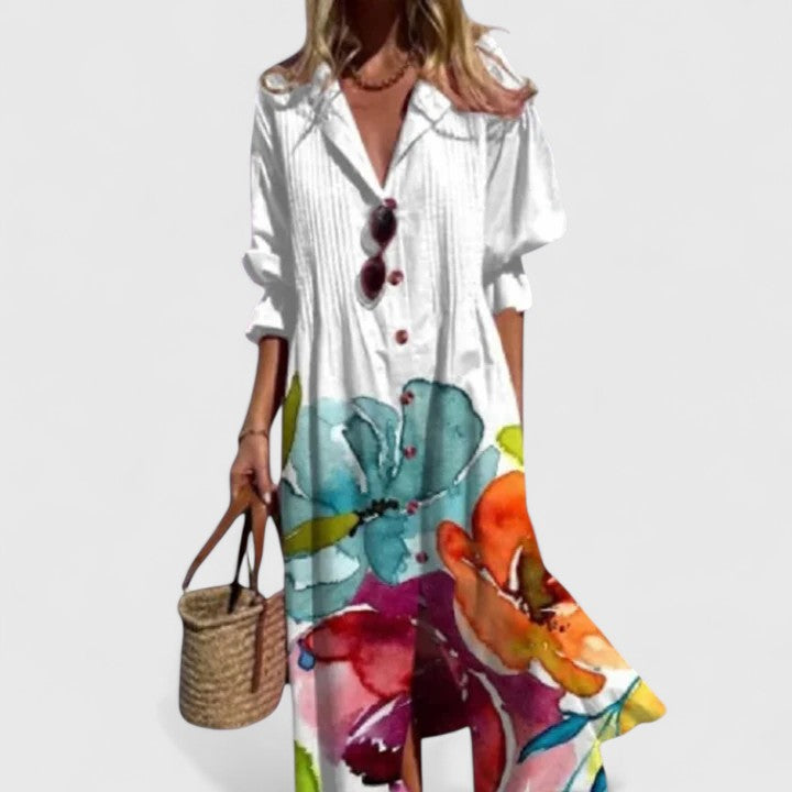 Paula Boho Maxi Dress for Women - Elegant Flowy Style