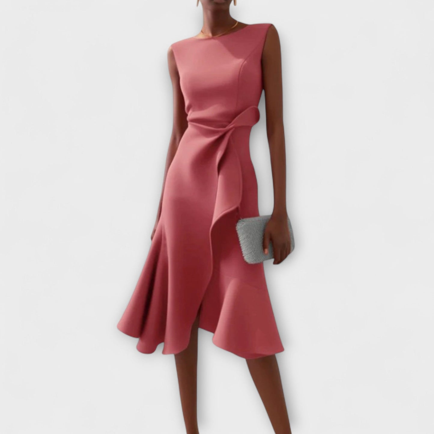 Women's Elegant Sleeveless Midi Cocktail Dress