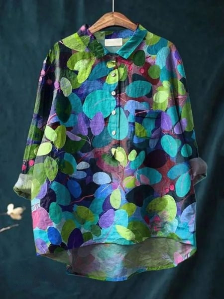 Casual Floral Long Sleeve Blouse Women