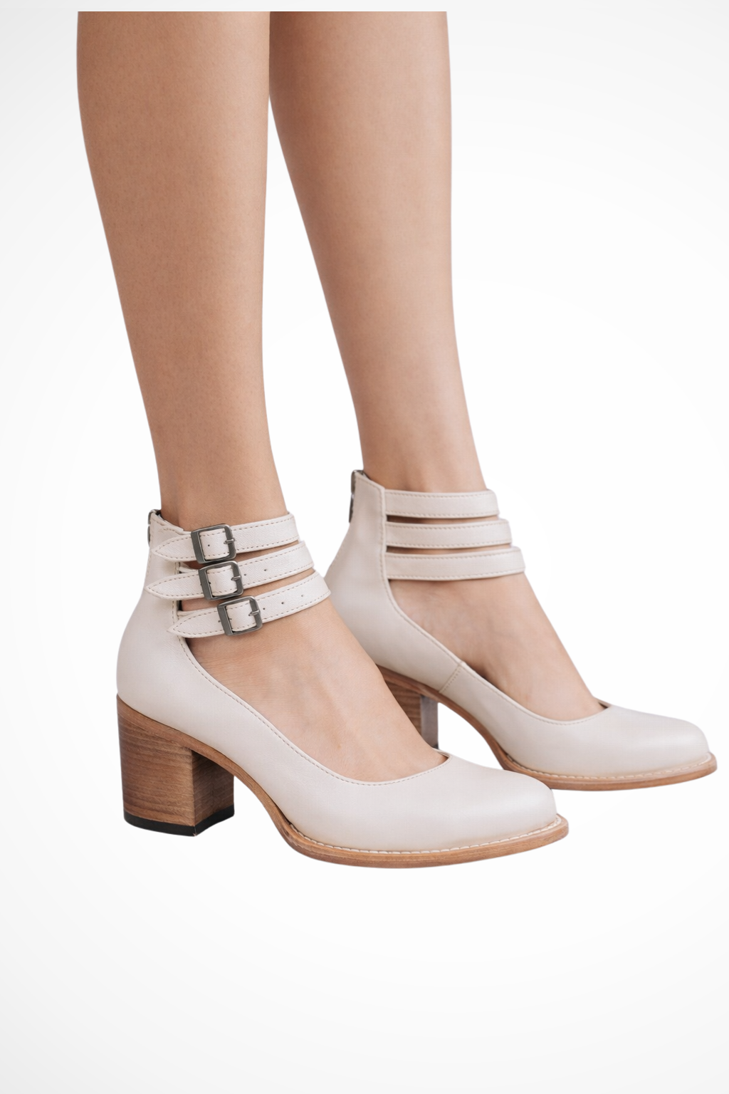 Women’s Vintage Buckle Strap Block Heel Shoes