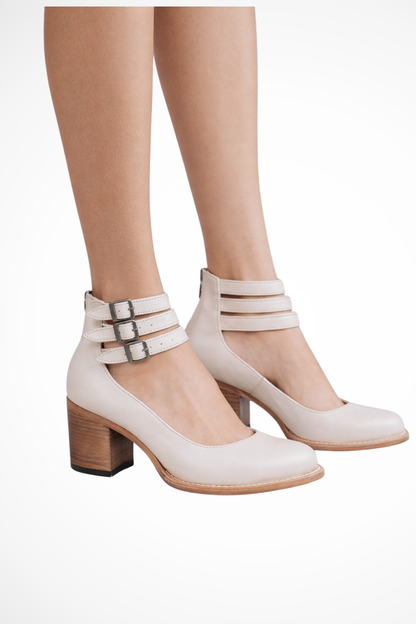 Women’s Vintage Buckle Strap Block Heel Shoes