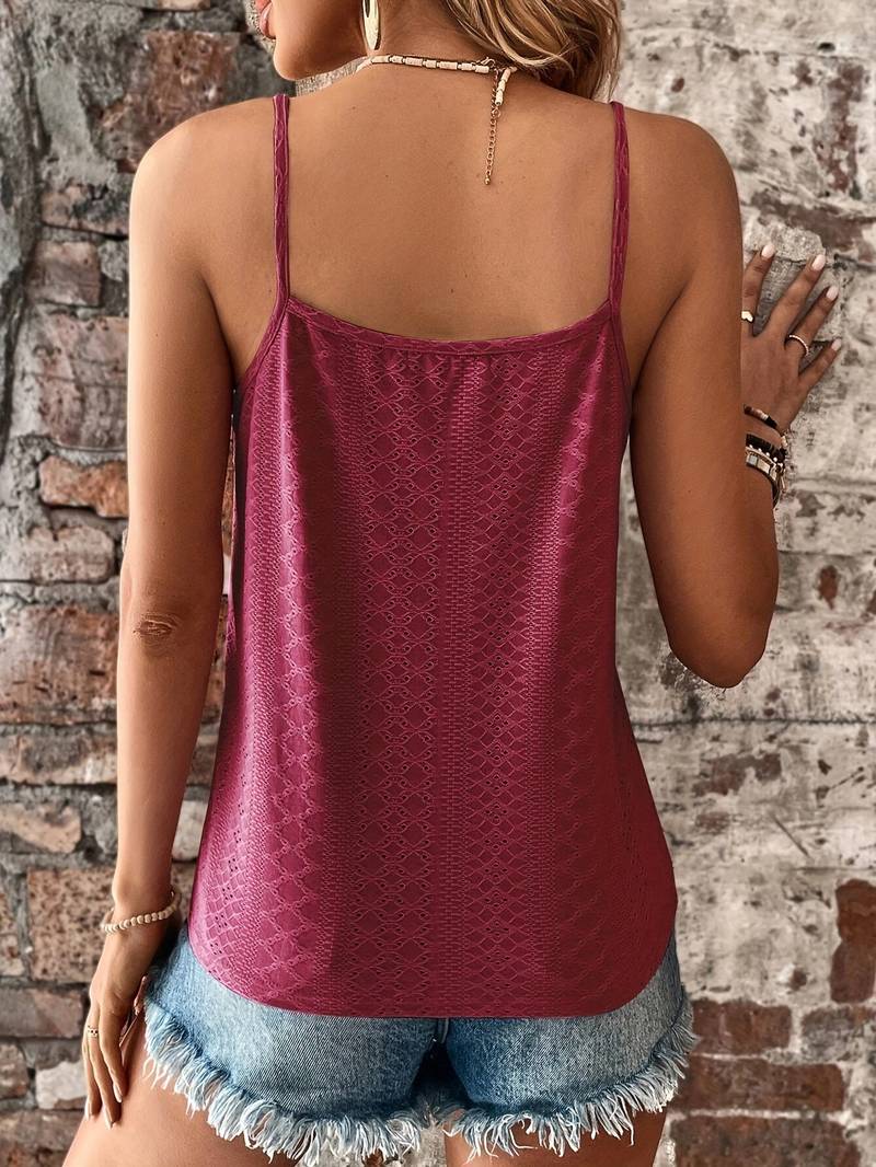 Lace Trim V-Neck Cami Summer Top