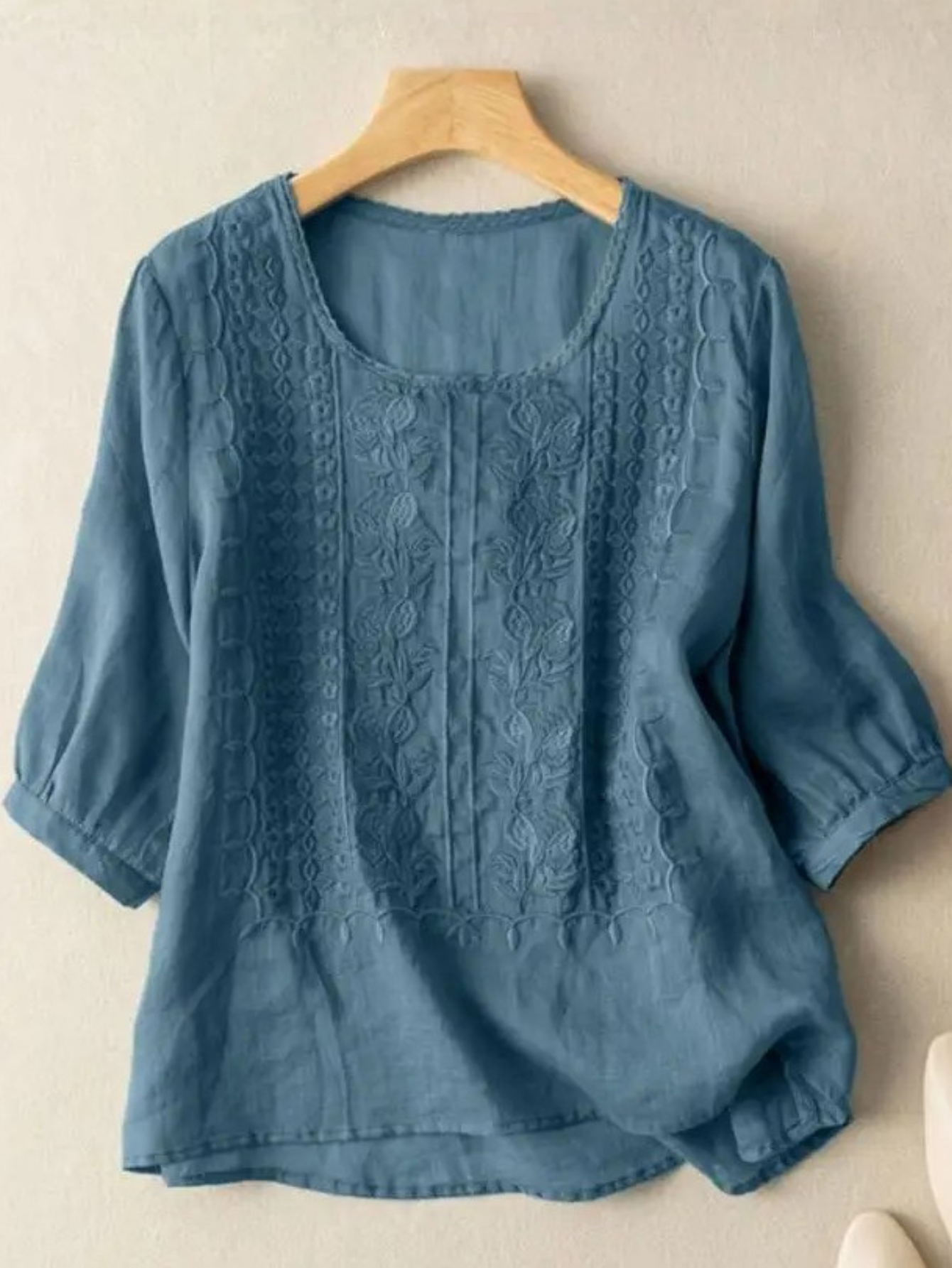 Elegant Embroidered Relaxed Fit Blouse for Women