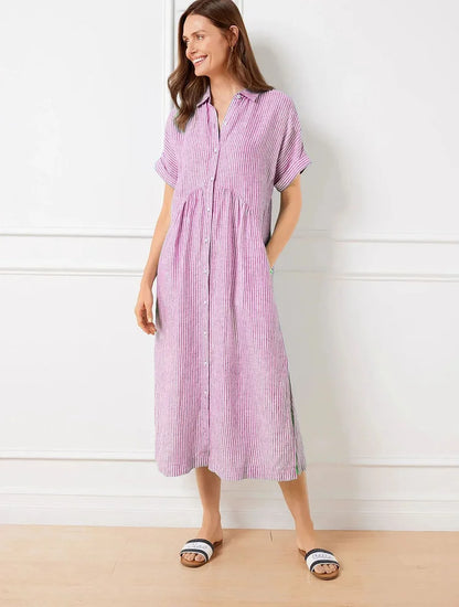 Wendy Pinstripe Shirt Dress for Women