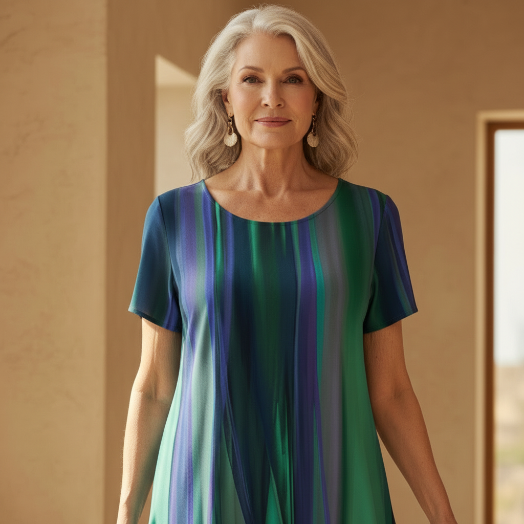 Gradient Midi Dress Boho Casual Flowing Women