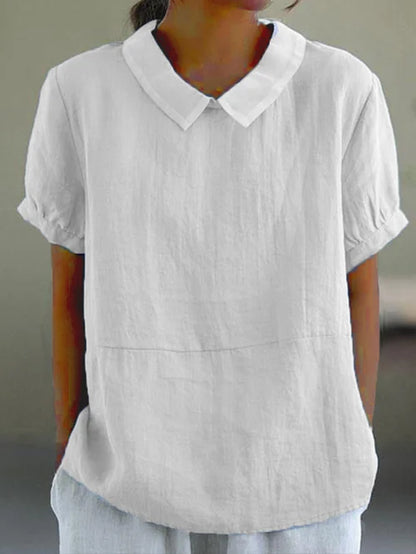 Classic Collared Casual Blouse for Women