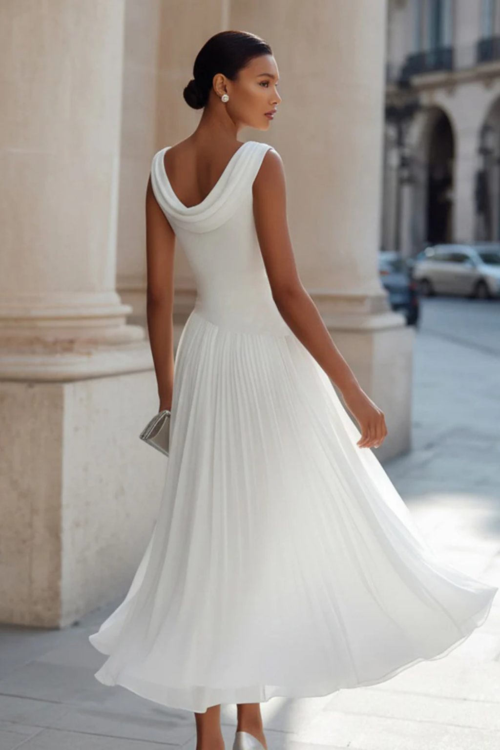 Sleeveless Midi Dress for Women with Flowing A-Line Silhouette