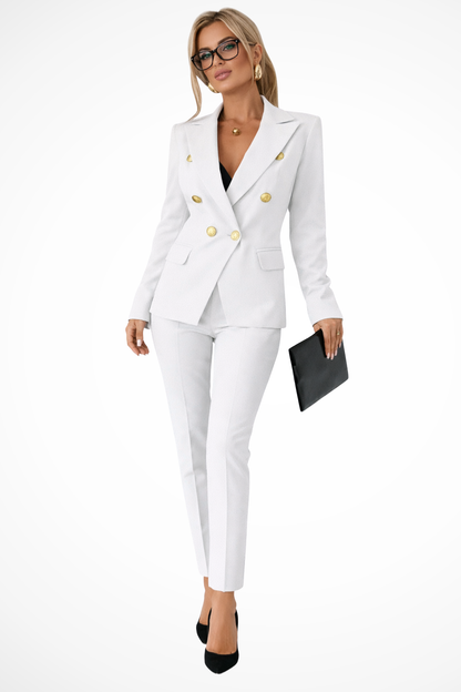Women’s Double-Breasted Blazer and Tailored Pants Set