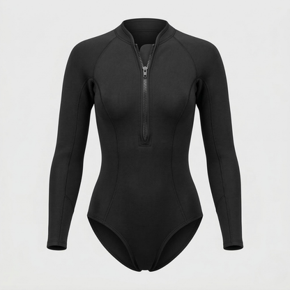 Women's Long Sleeve Tropical Print Surf Suit