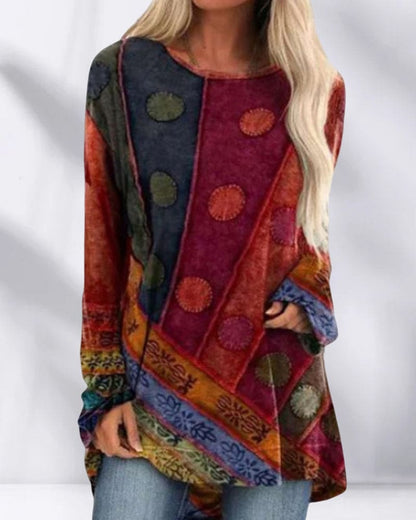 Amelie Retro Ethnic Off-Shoulder Top Women