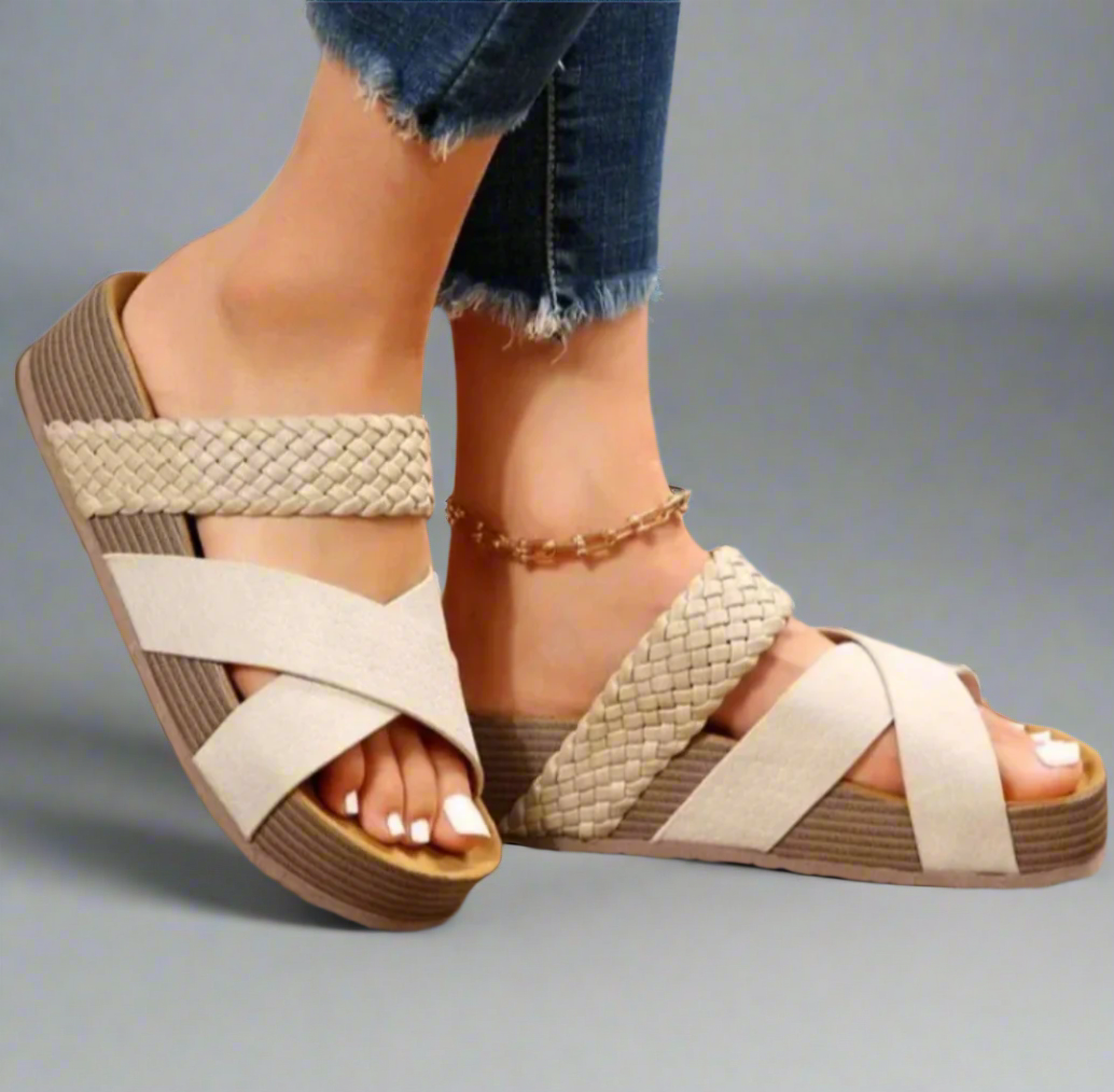 Platform Sandals Women Woven Strap Casual Comfort Style