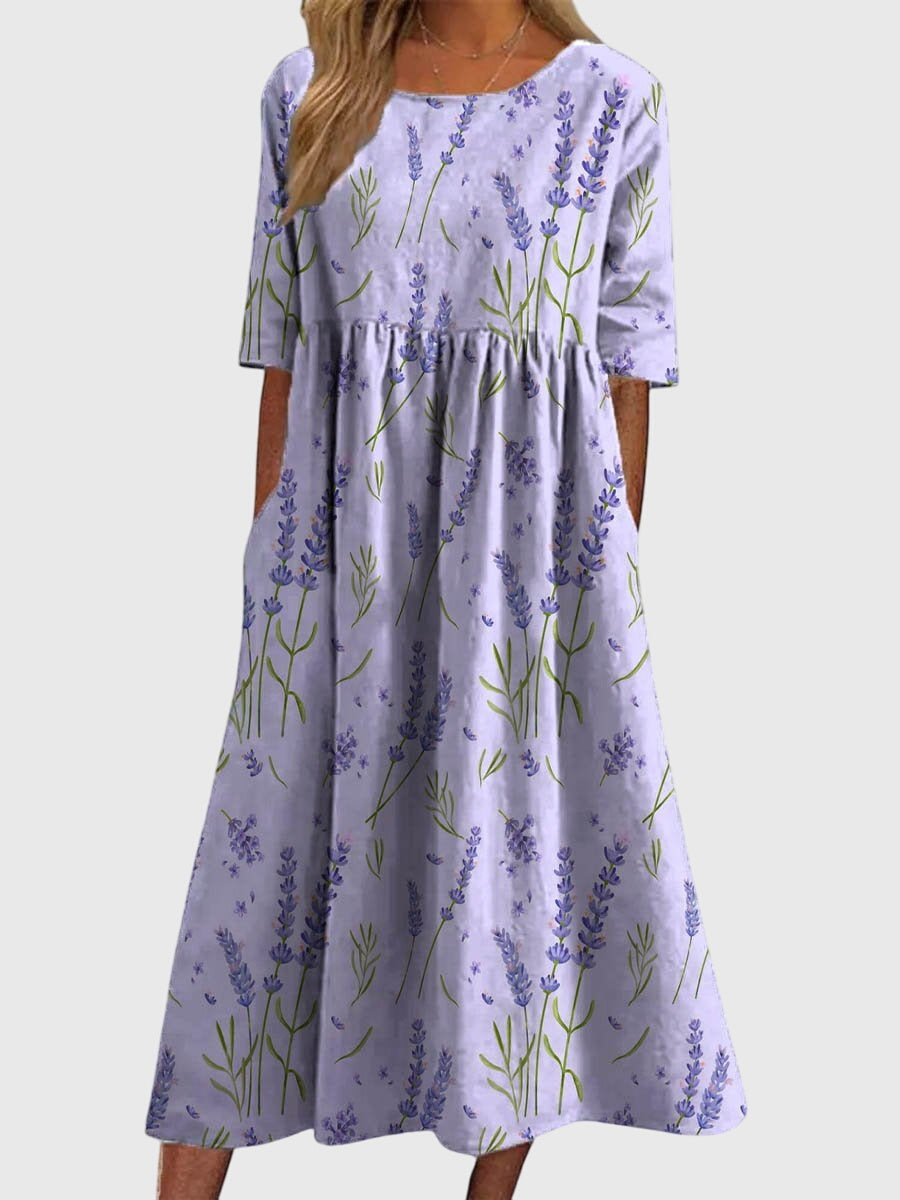 Embroidered Flowy Midi Dress for Women, Multiple Colors
