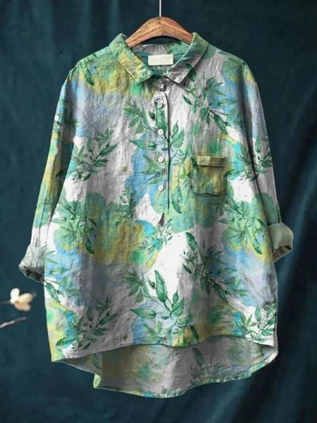 Casual Floral Long Sleeve Blouse Women