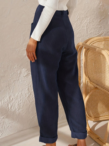 Relaxed High Waist Casual Trousers for Women