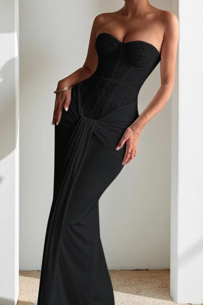 Women’s Sweetheart Neck Mermaid Gown with Draped Corset Bodice