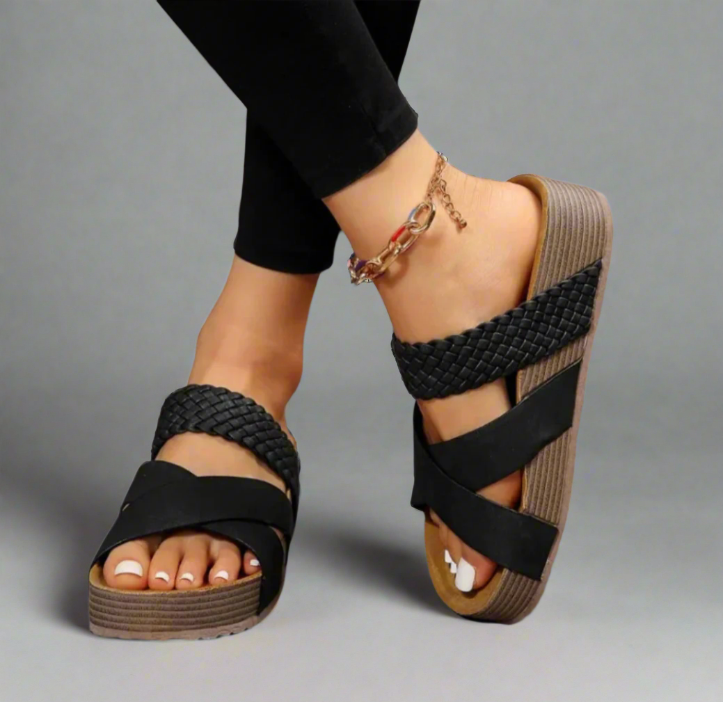 Platform Sandals Women Woven Strap Casual Comfort Style
