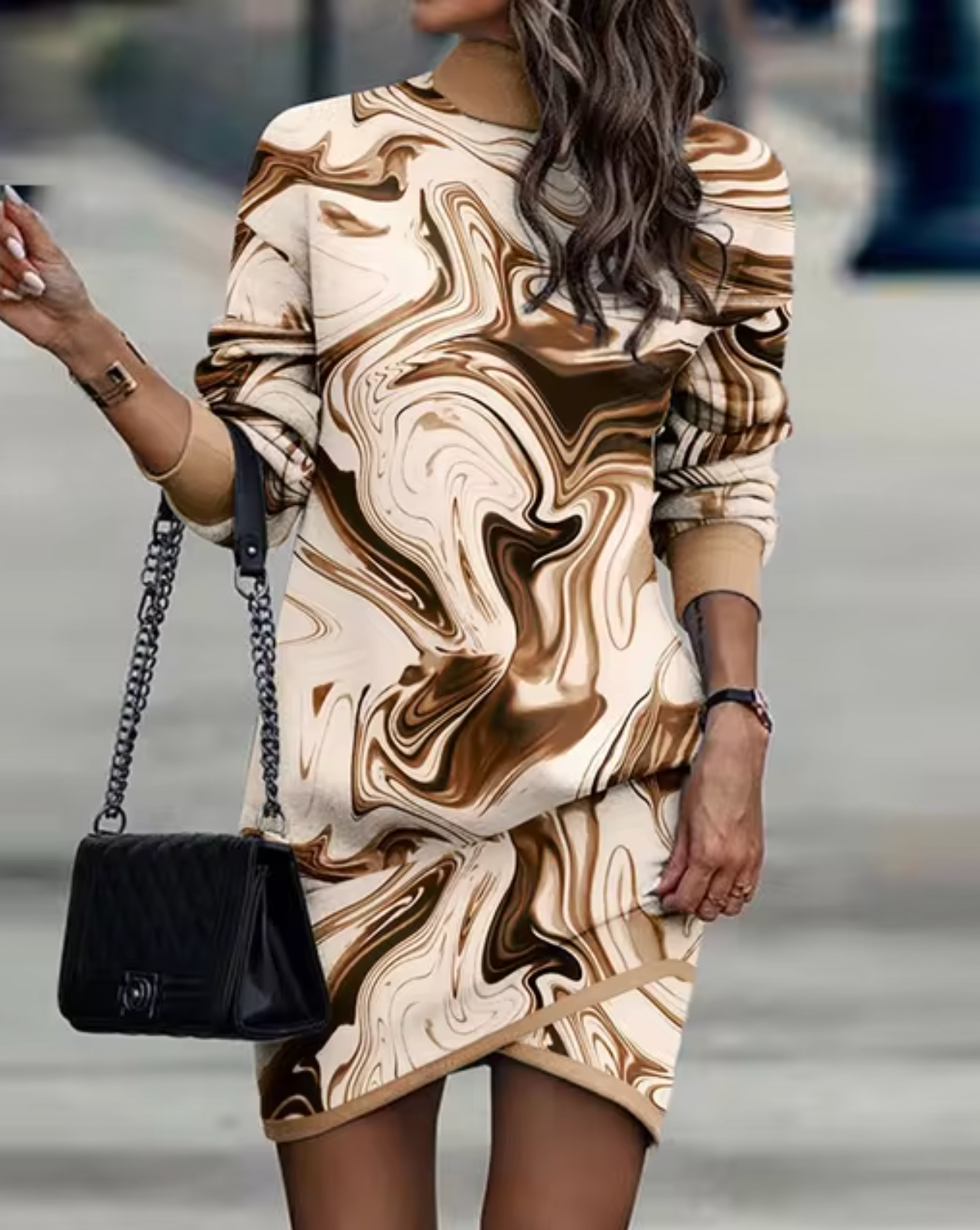 Asymmetrical Hem Casual Women's Dress