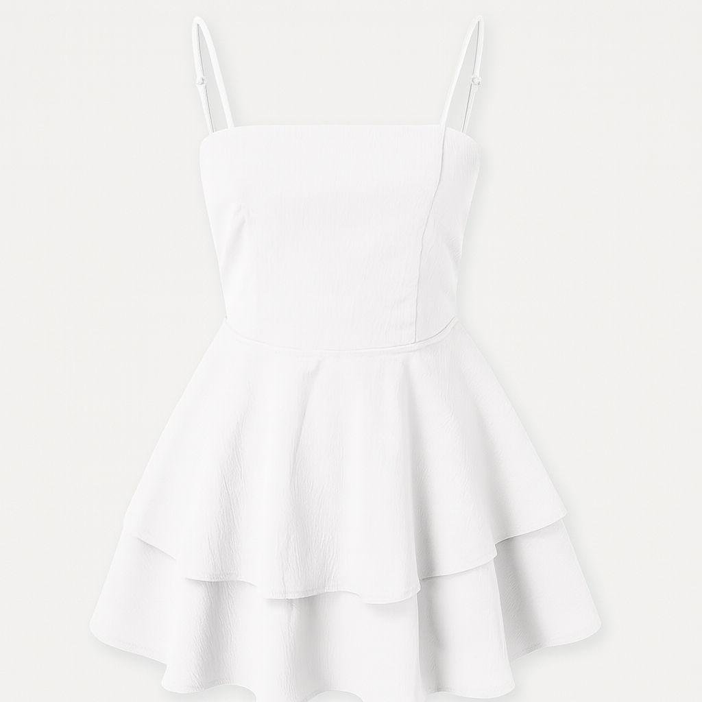 Amaya Ruffle Mini Dress Spaghetti Straps Women