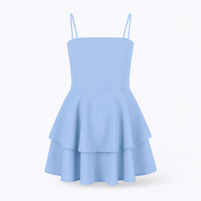 Amaya Ruffle Mini Dress Spaghetti Straps Women