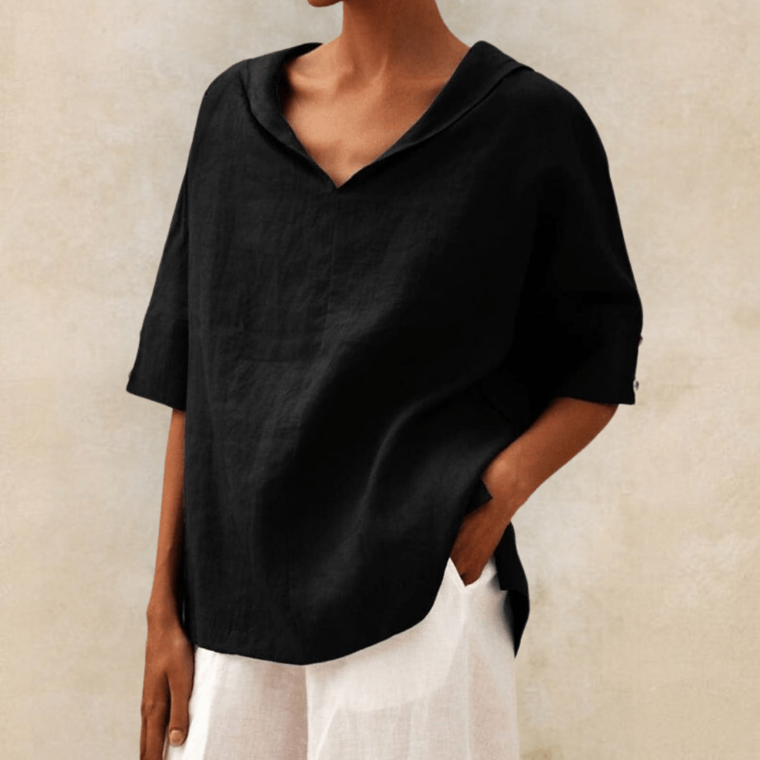 Women's Casual Collared V-Neck Tunic Top