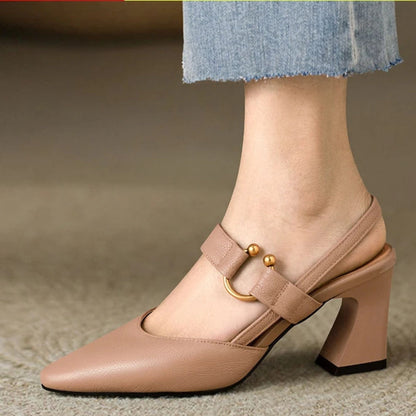 Mary Jane Block Heel Pumps for Women