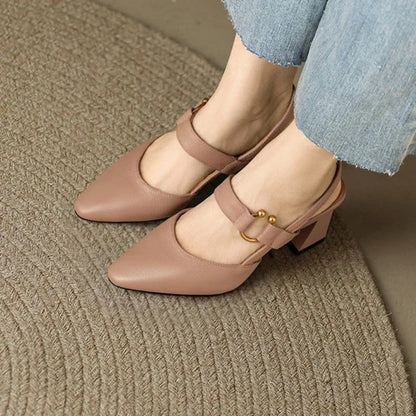Mary Jane Block Heel Pumps for Women