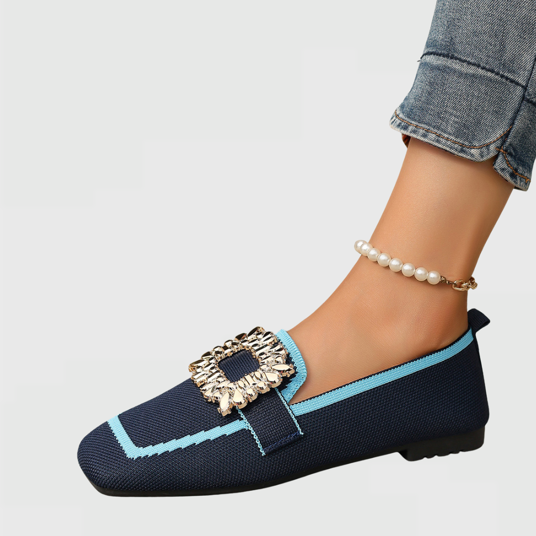 Square Toe Loafers Slip-On Flats for Women