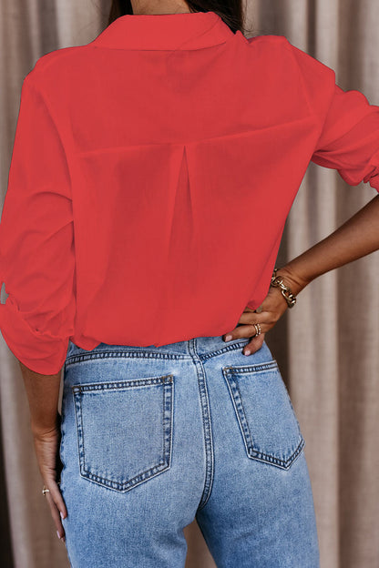 Women’s Oversized Button-Up Long Sleeve Shirt