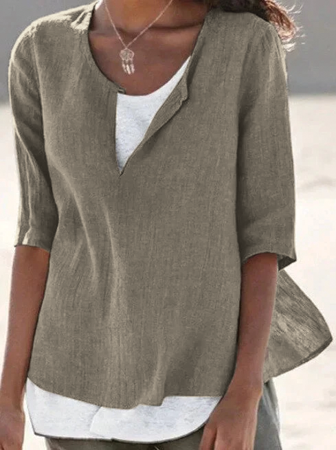 Women's Layered Casual Blouse with Soft Fabric Flattering Cut