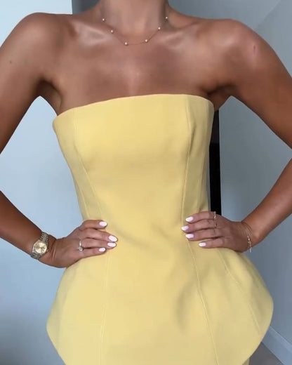 Women's Strapless Maxi Dress with Flowing Silhouette