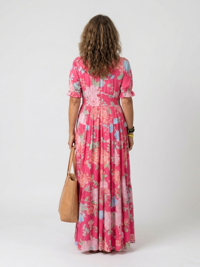 Floral V-Neck Maxi Dress for Women