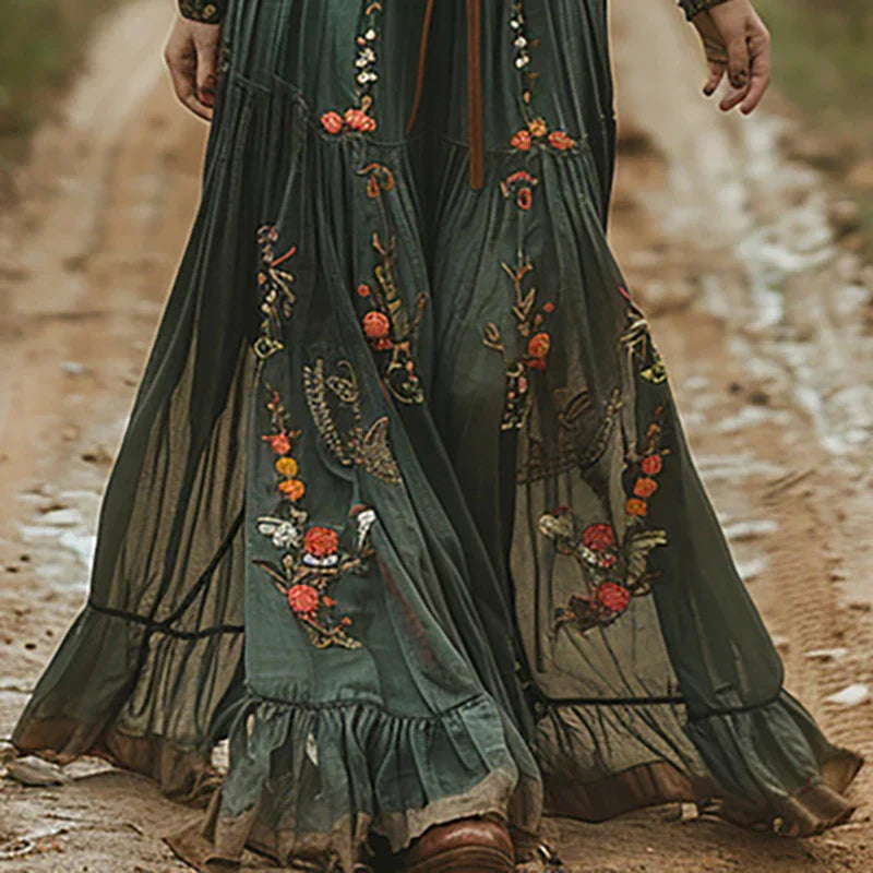 Bohemian Floral Maxi Dress for Women
