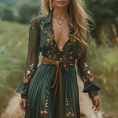 Bohemian Floral Maxi Dress for Women