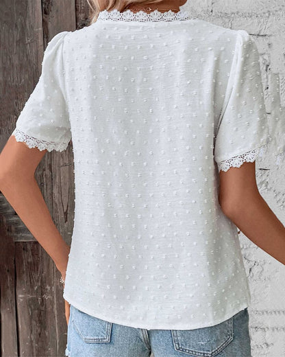 Elegant Textured V-Neck Blouse for Women