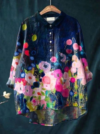 Casual Floral Long Sleeve Blouse Women
